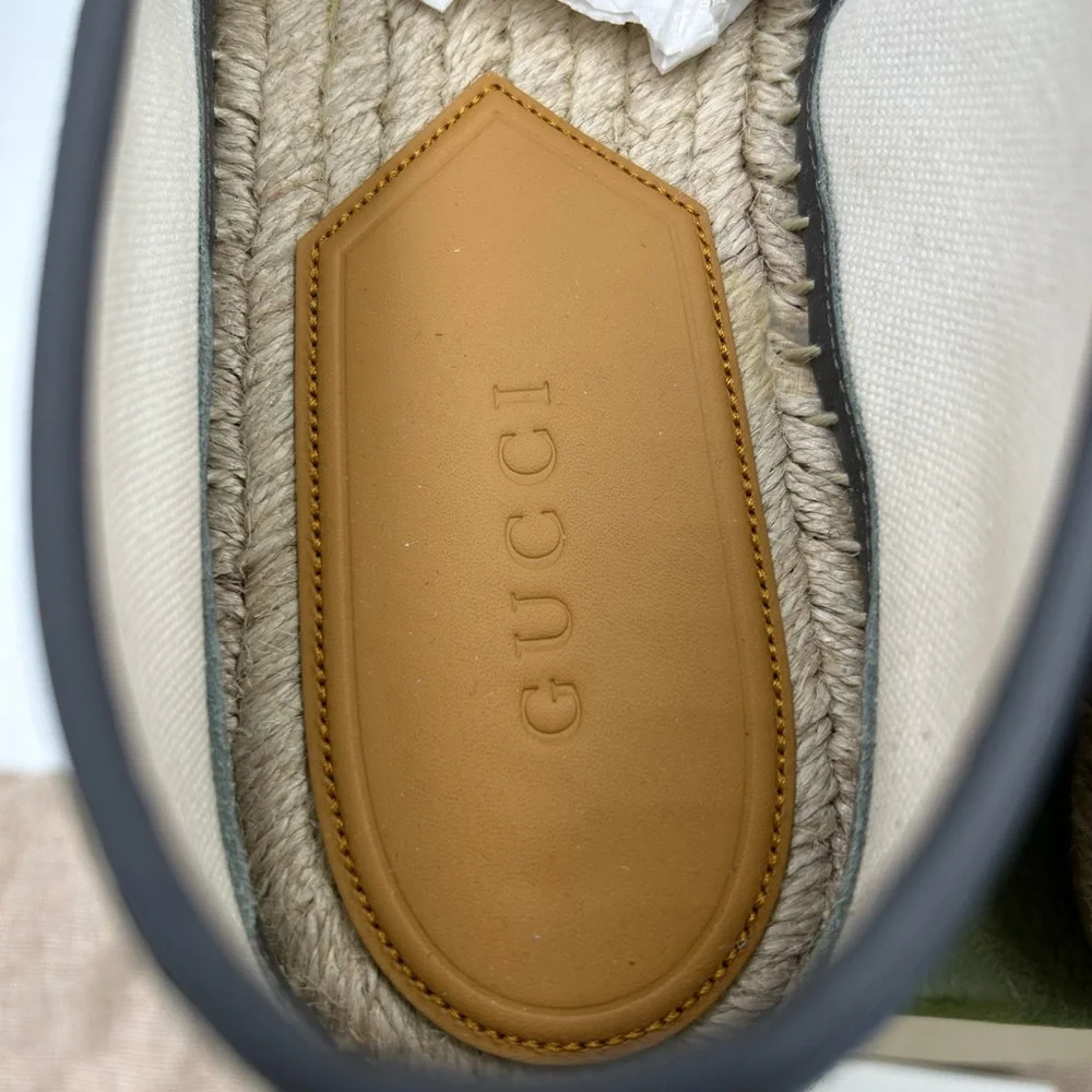 Men's Gucci blue denim ESPADRILLES size 8, made in Spain